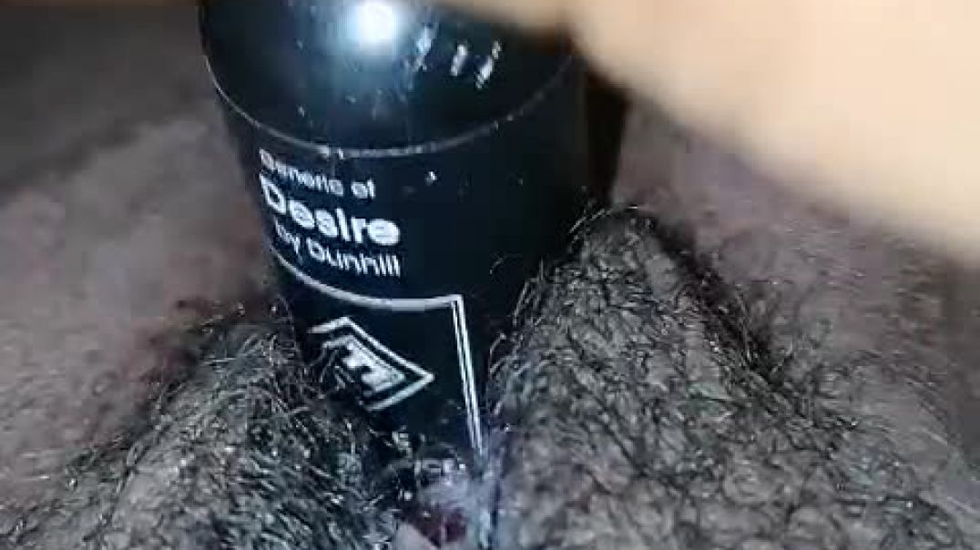 ⁣Horny hairy pussy fucking with perfume bottle 8