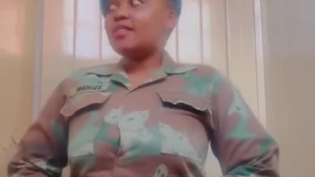 Soldier girl teasing