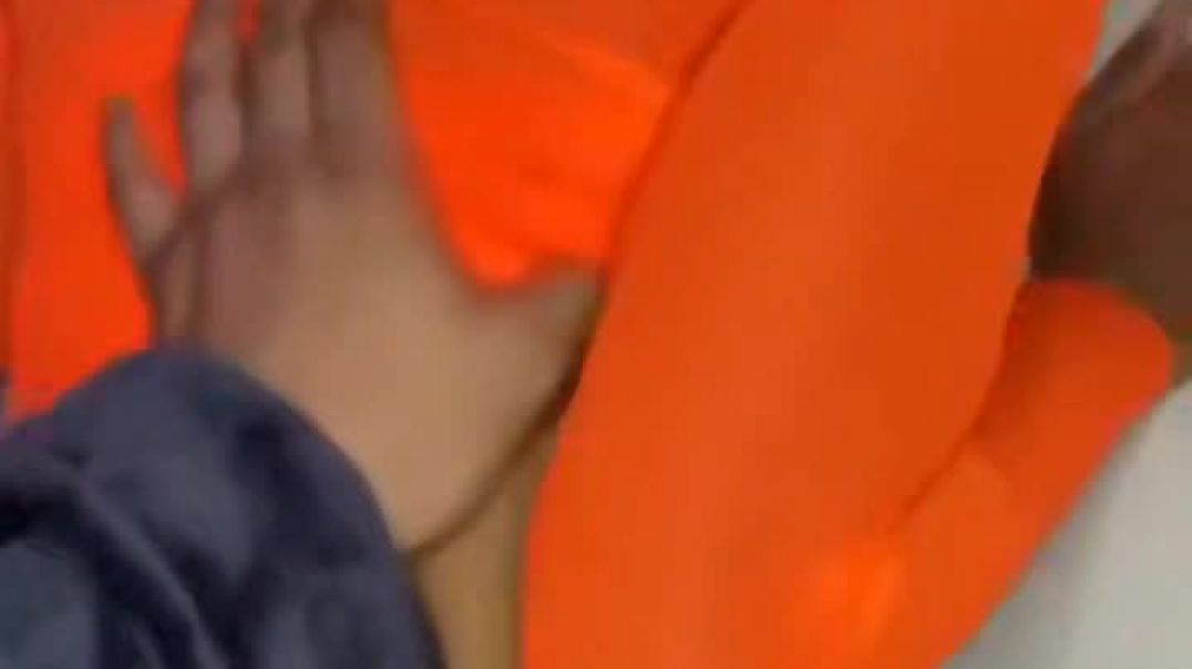 Hiding  her enjoyment  face